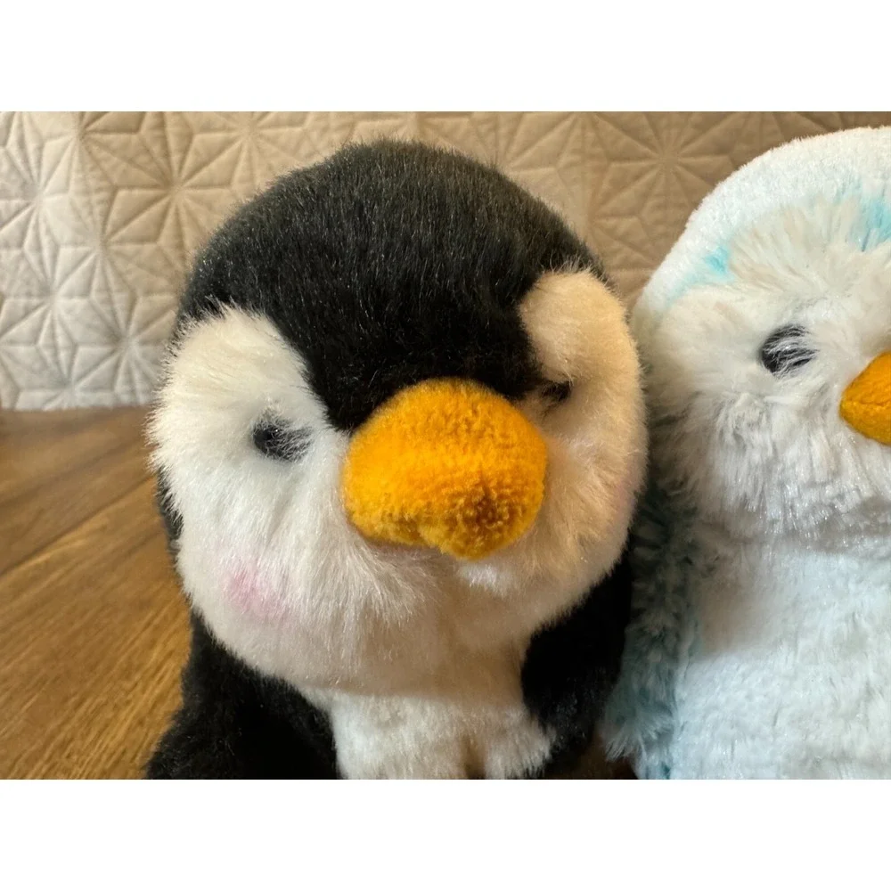 Aurora World Plush Penguin Lot Blue Pom Pom Rolly Pet Peewee Stuffed Animal Toys